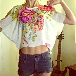 Cute Sheer Floral Crop Top